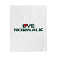 Love Norwalk Velveteen Plush Blanket