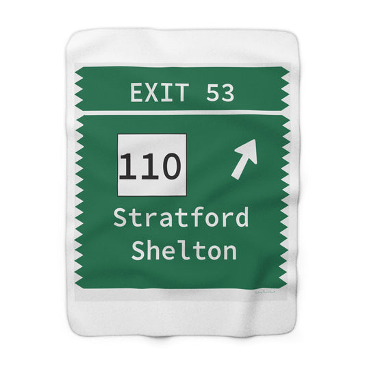 Vintage Merritt Parkway Exit 53 Sign Sherpa Fleece Blanket