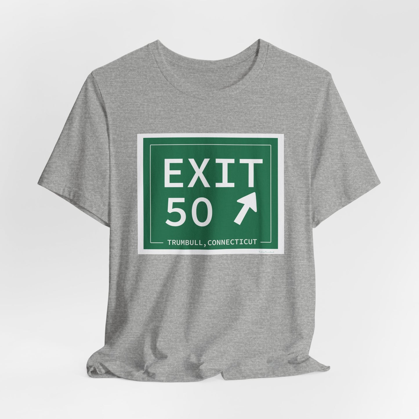 Vintage Exit 50  Merritt Parkway Sign Unisex Jersey Short Sleeve T-Shirt
