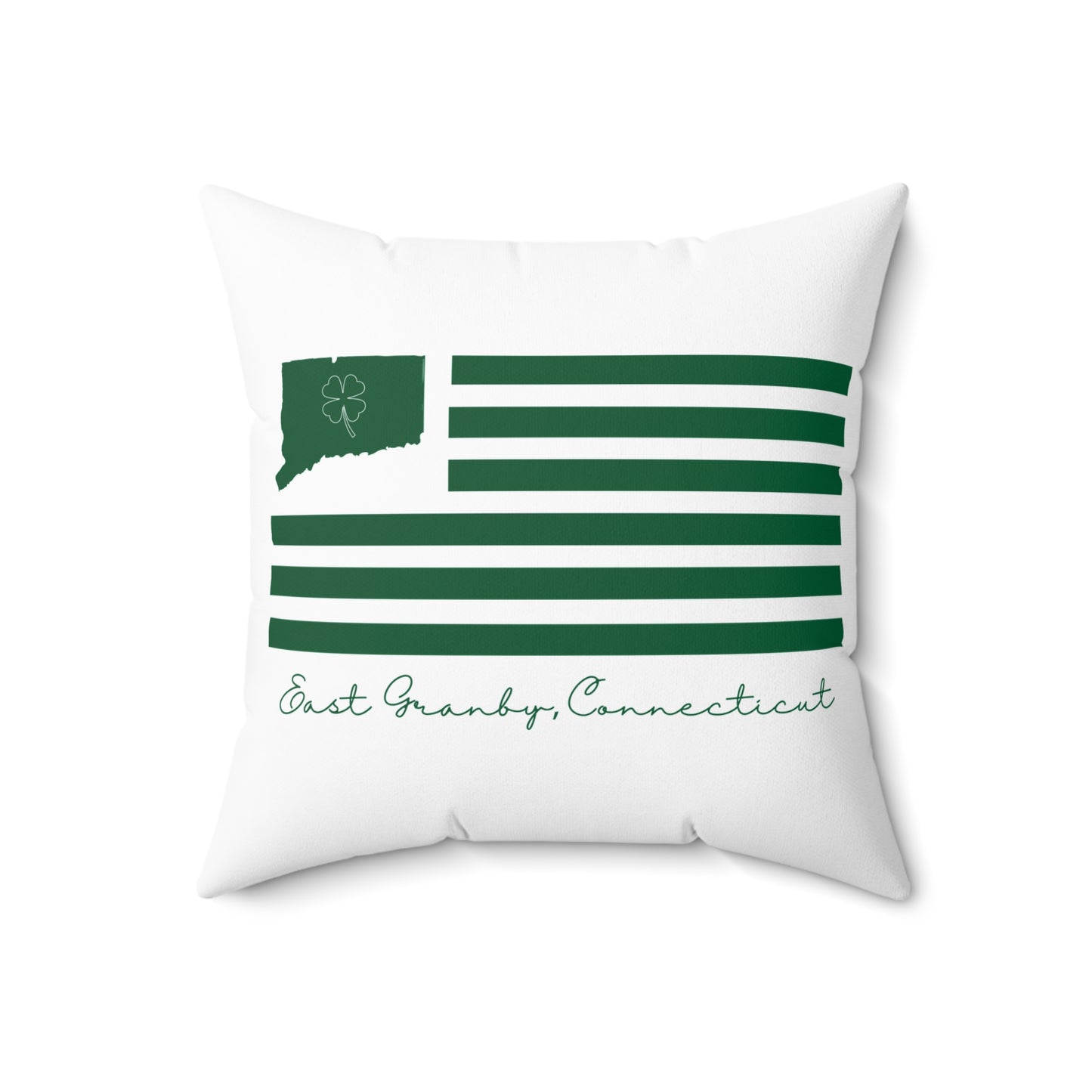 East Granby Connecticut St. Patrick’s Day Flag Spun Polyester Square Pillow