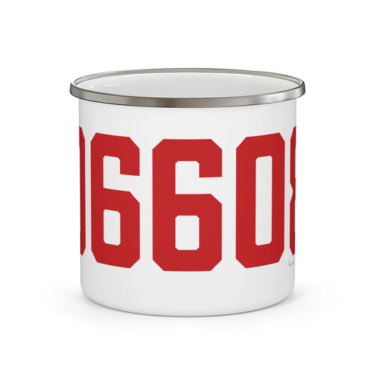 06608 Bridgeport Connecticut Zip Code Enamel Camping Mug