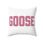 Goose Zip Code Pink & Black Spun Polyester Square Pillow