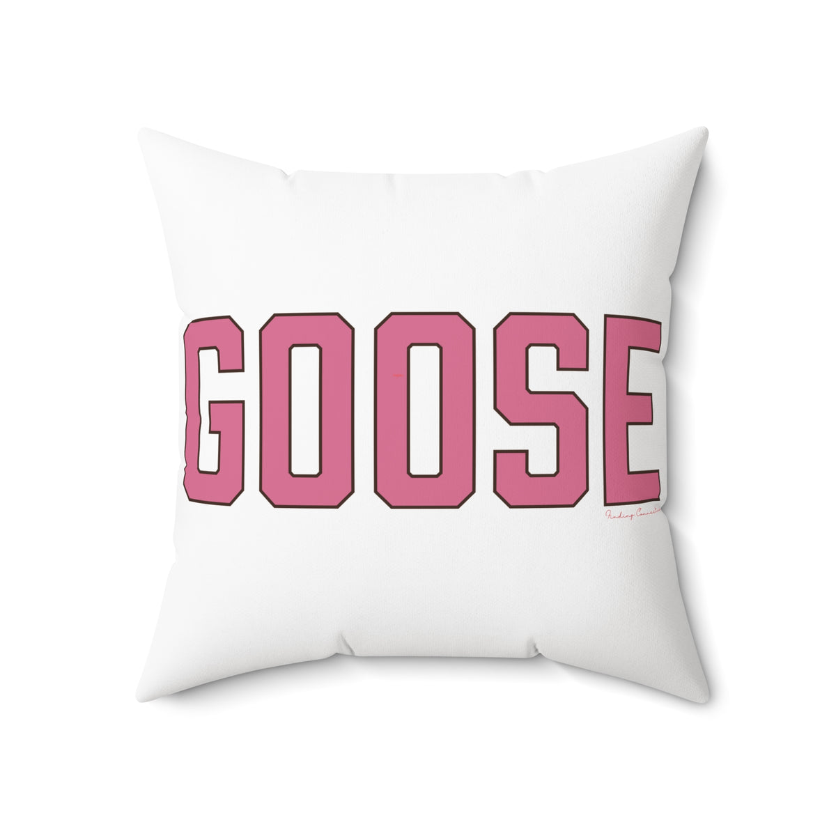 Goose Zip Code Pink & Black Spun Polyester Square Pillow