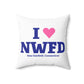 I Heart NWFD Spun Polyester Square Pillow