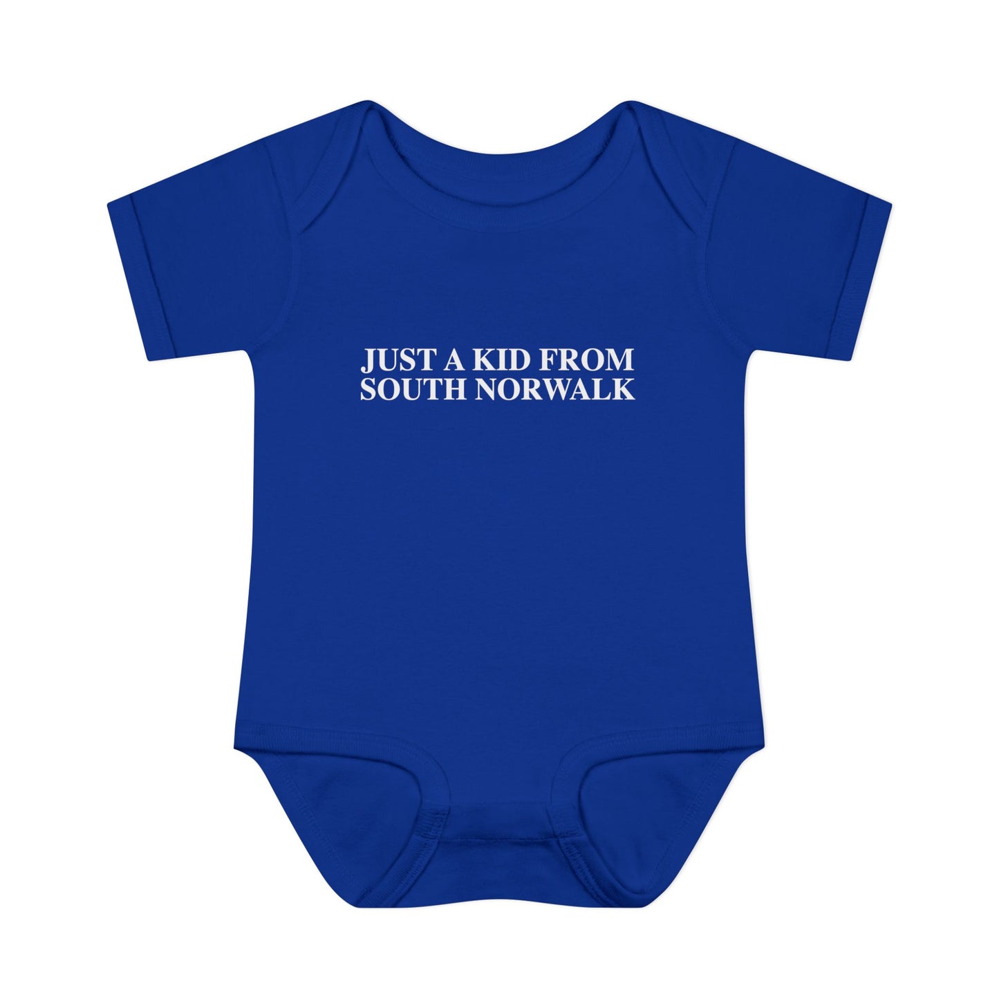 Just a kid from South Norwalk Infant Baby Rib Bodysuit