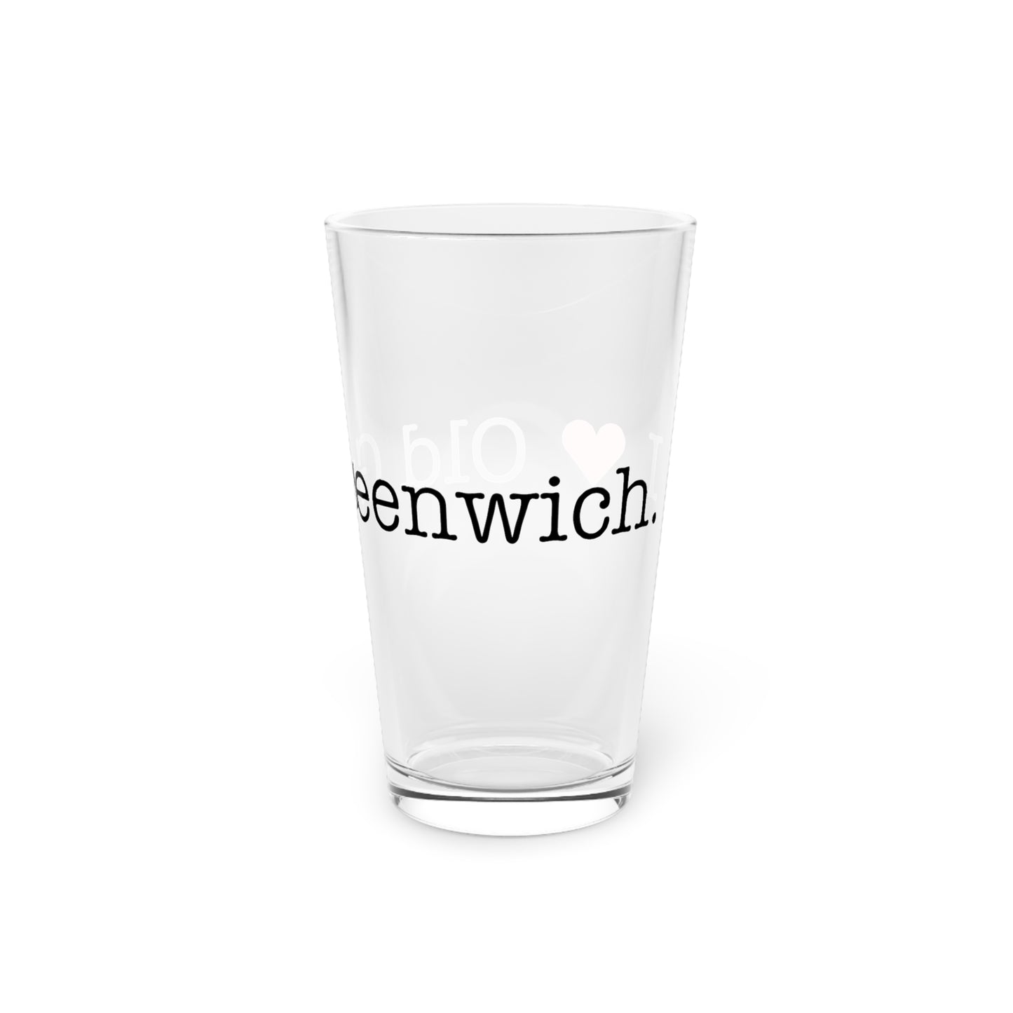 I Heart Old Greenwich. Pint Glass, 16oz