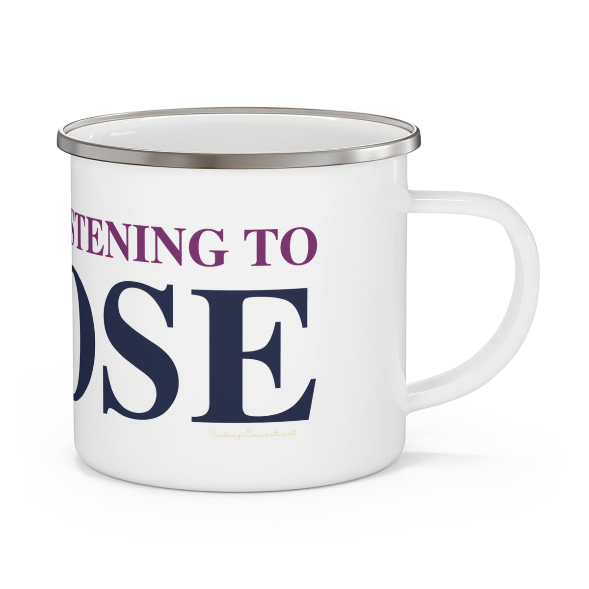 Just a kid listening to Goose - Blue & Purple Enamel Camping Mug