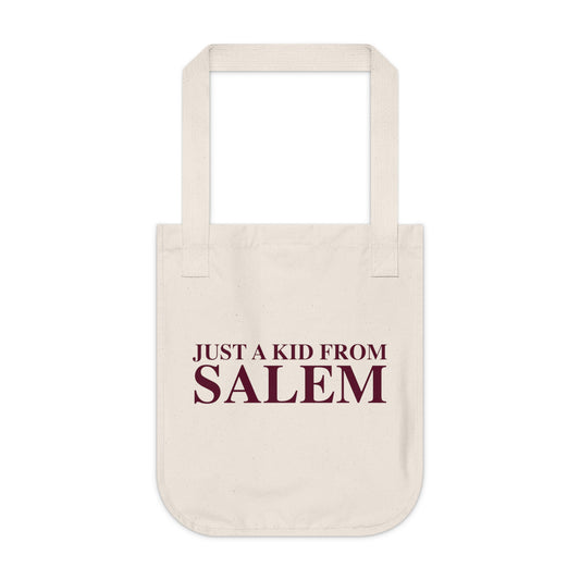 Just a kid from Salem Organic Canvas Tote Bag