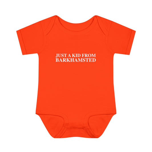Just a kid from Barkhamsted Infant Baby Rib Bodysuit