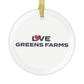 Love Greens Farms Glass Ornaments