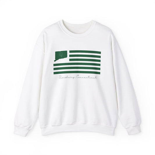 Simsbury Connecticut St Patrick’s Day Flag Unisex Heavy Blend™ Crewneck Sweatshirt