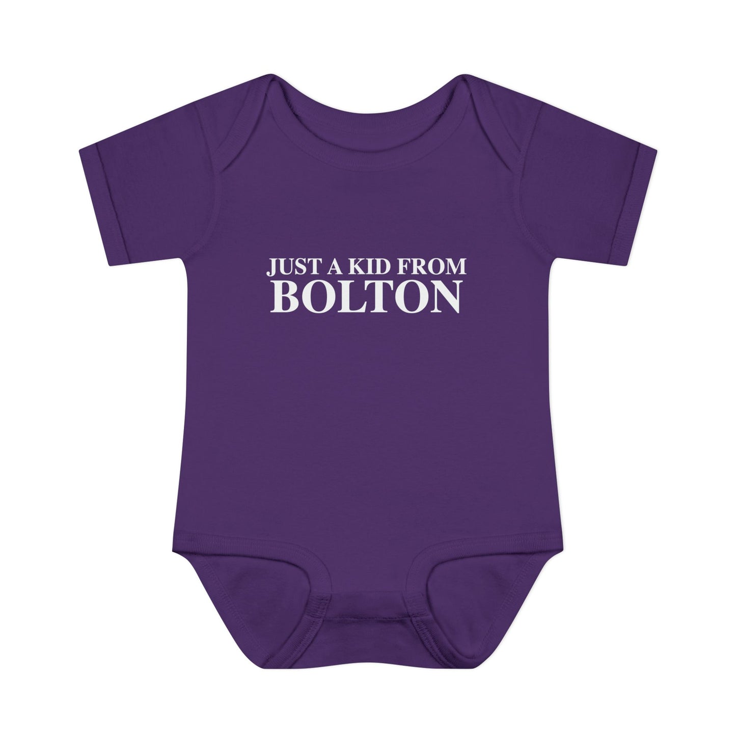 Just a kid from Bolton Infant Baby Rib Bodysuit
