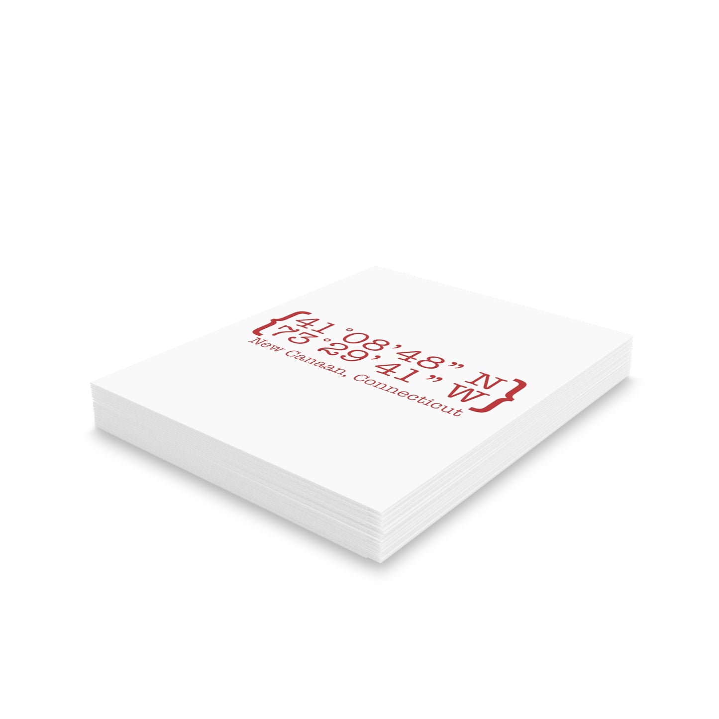 New Canaan Coordinates Greeting Cards