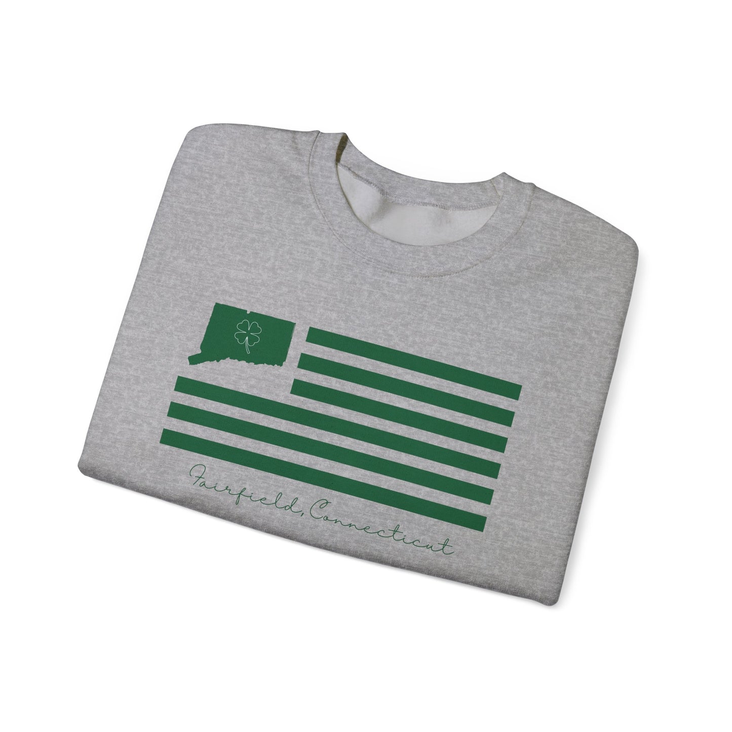 Fairfield Connecticut St Patrick’s Day Flag Unisex Heavy Blend™ Crewneck Sweatshirt