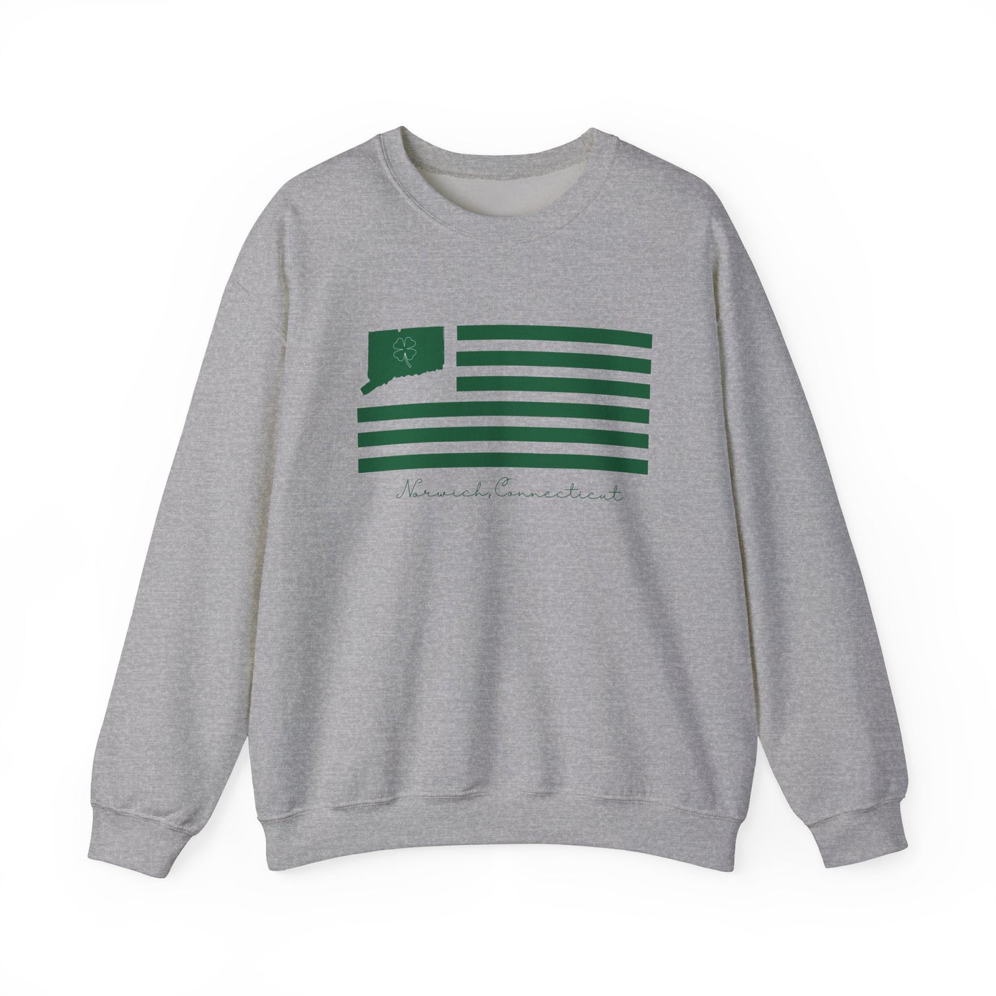 Norwich Connecticut St Patrick’s Day Flag Unisex Heavy Blend™ Crewneck Sweatshirt