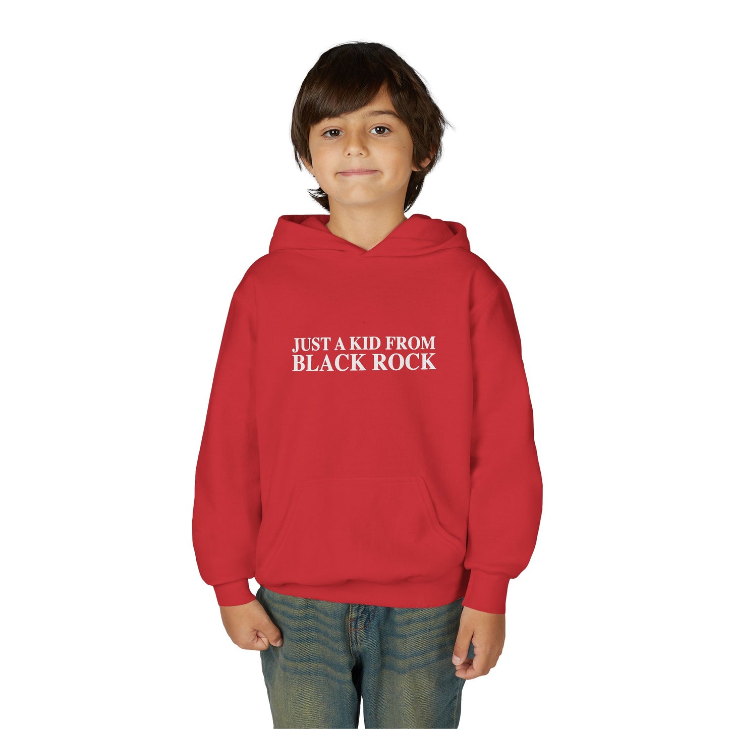 Just a kid from Black Rock Youth Heavy Blend Hooded Sweatshirt