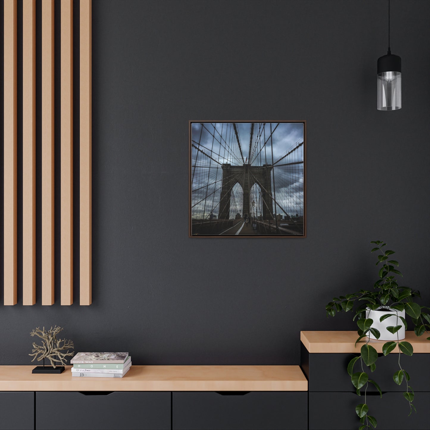 In the middle of the bridge Gallery Canvas Wraps, Square Frame
