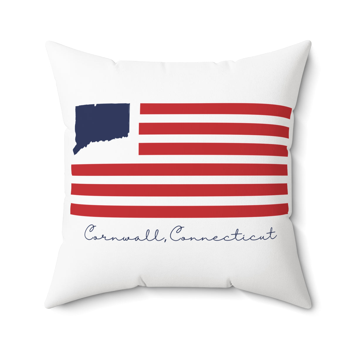 Cornwall Connecticut Flag Spun Polyester Square Pillow