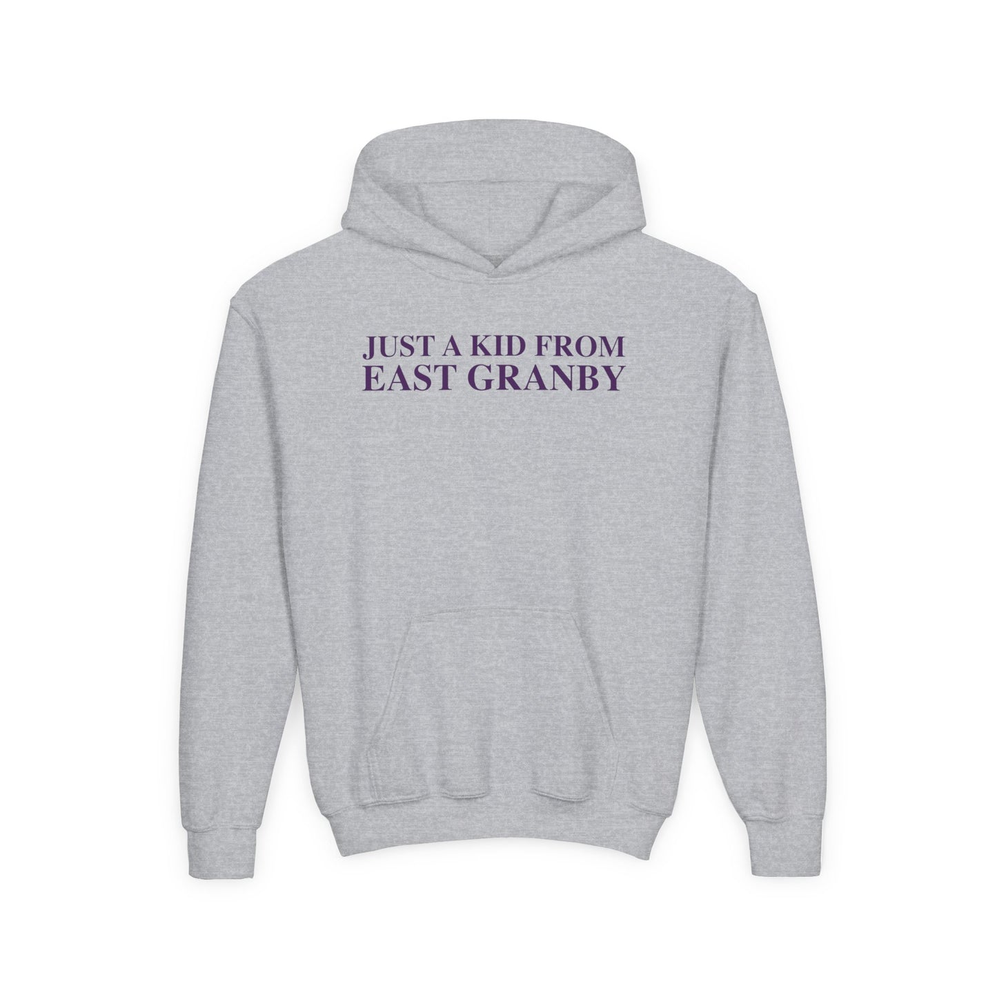 Just a kid from East Granby Youth Heavy Blend Hooded Sweatshirt