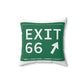 Vintage Exit 66 WCP Sign Spun Polyester Square Pillow