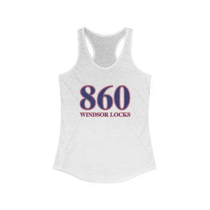 860 Windsor Locks Red White & Blue Women's Ideal Racerback Tank Top