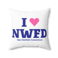 I Heart NWFD Spun Polyester Square Pillow