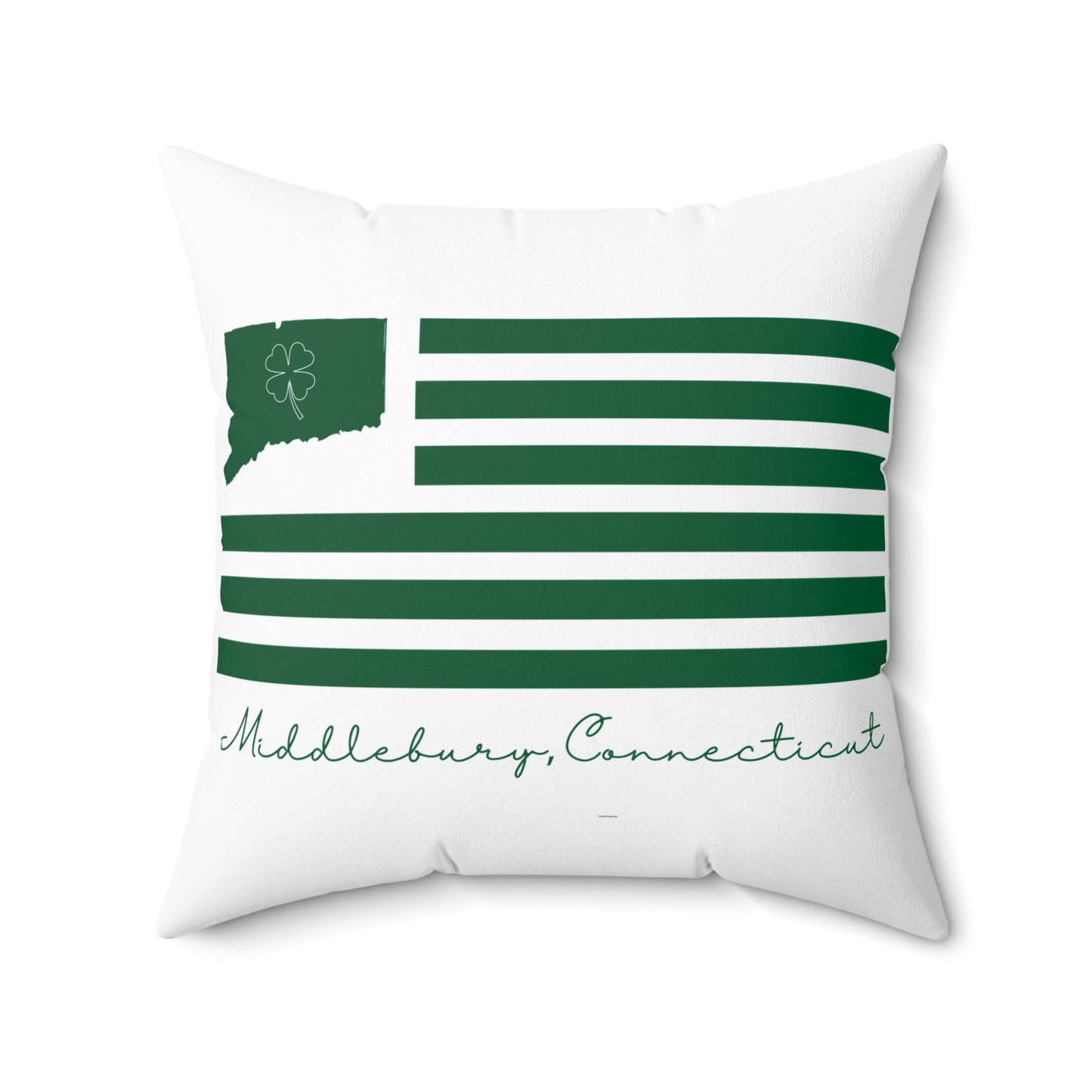 Middlebury Connecticut St. Patrick’s Day Flag Spun Polyester Square Pillow