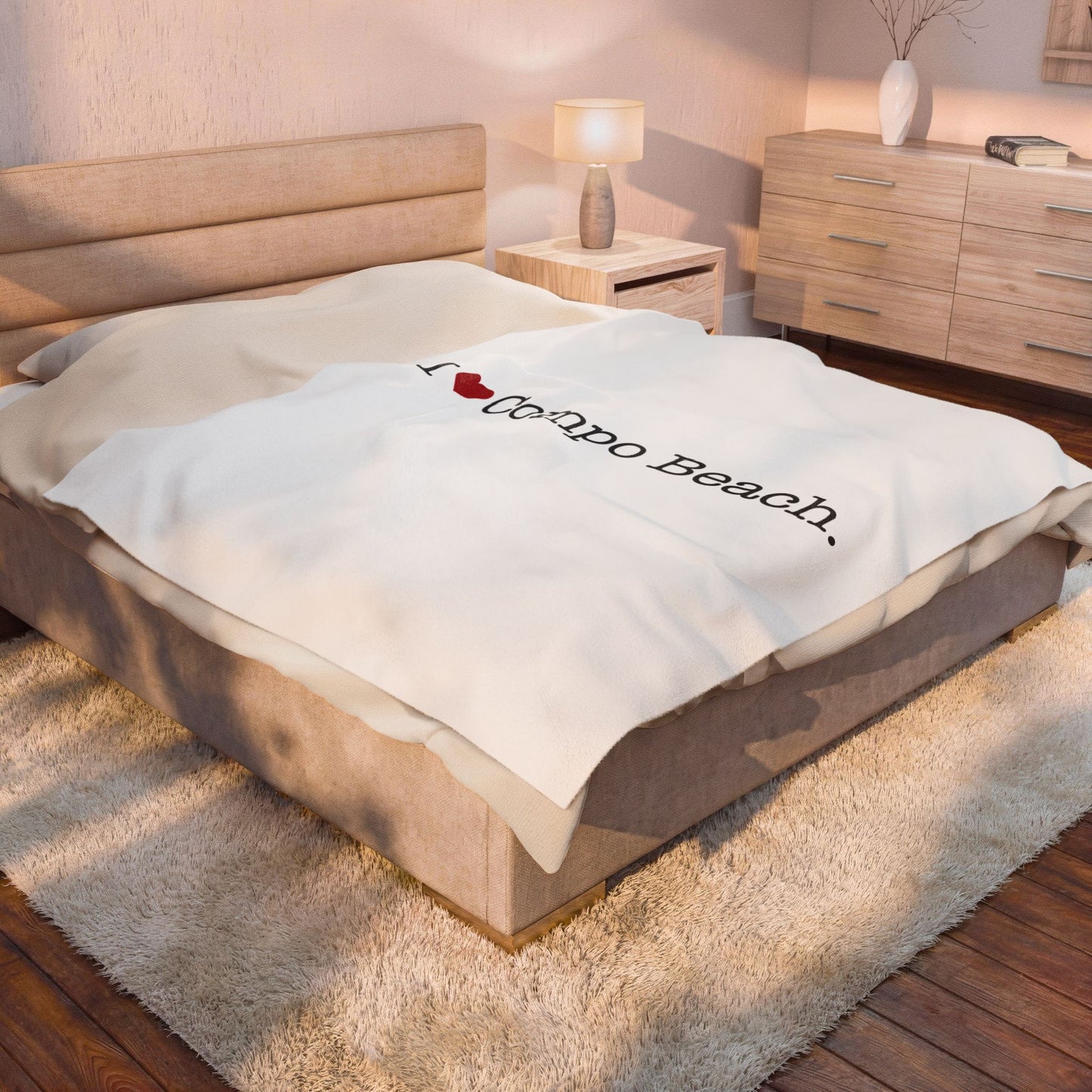 I Heart Compo Beach. Velveteen Plush Blanket