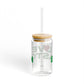 Love Easton Glass Can with Straw and Lid, 16oz