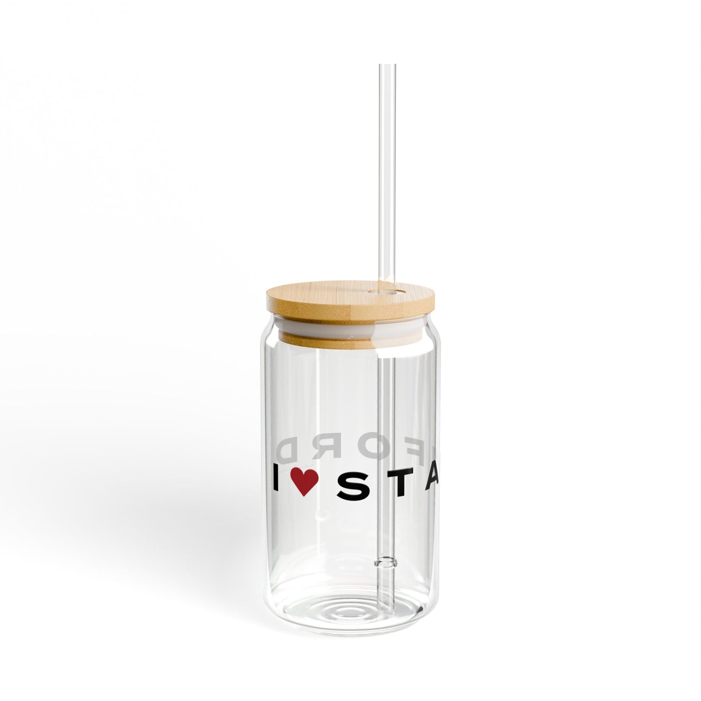 Stamford Vision Glass Can with Straw and Lid, 16oz