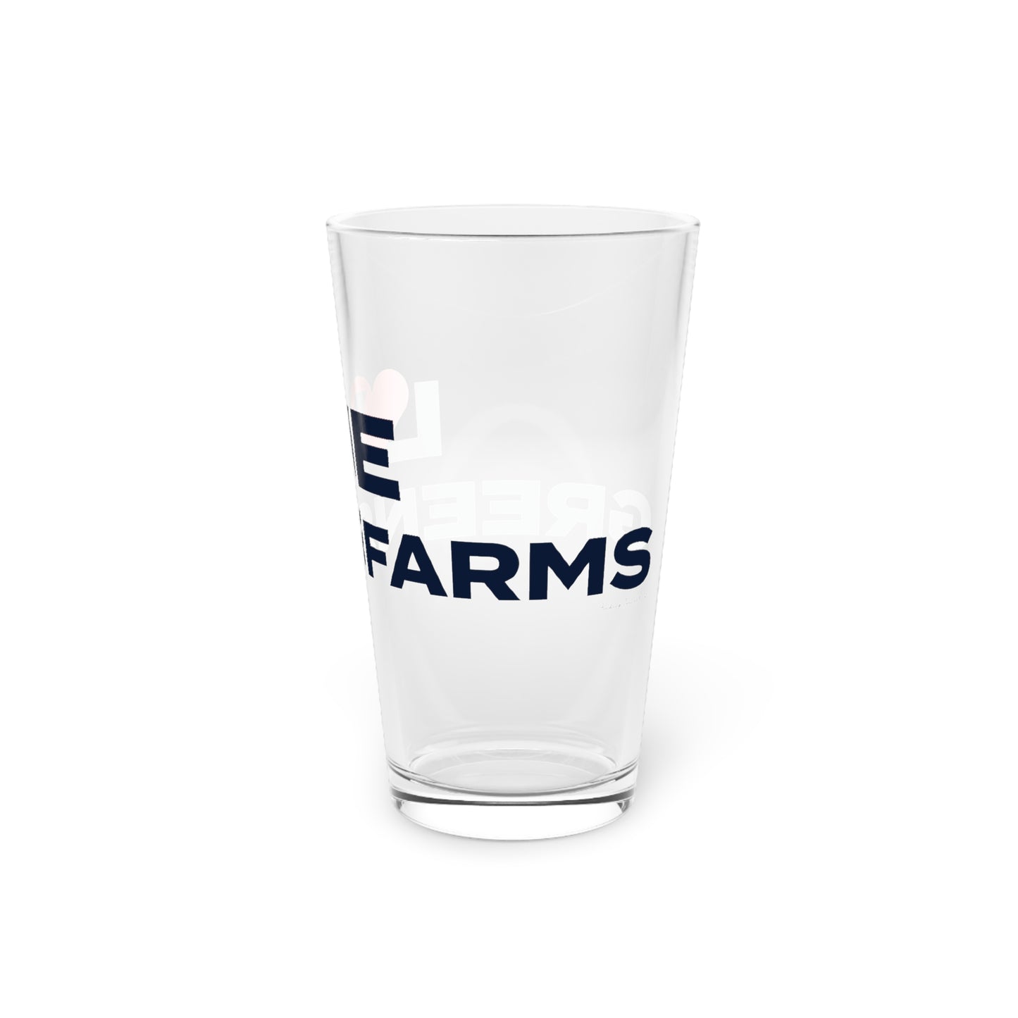 Love Greens Farms Pint Glass, 16oz