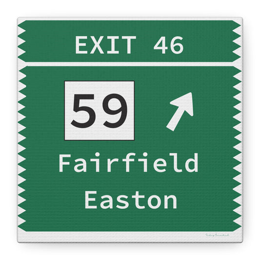 Vintage Merritt Parkway Exit 46 Sign Matte Canvas, Stretched, 1.25"