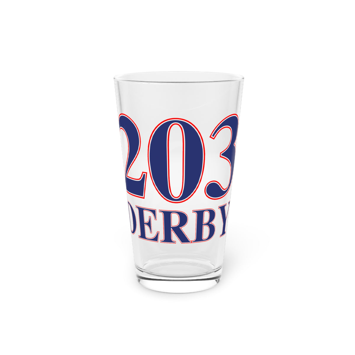 Derby Red, White & Blue Pint Glass, 16oz