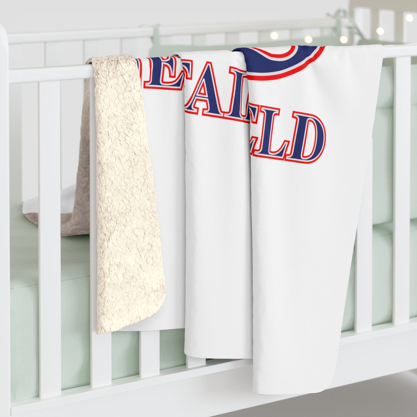 203 New Fairfield Red White & Blue Sherpa Fleece Blanket