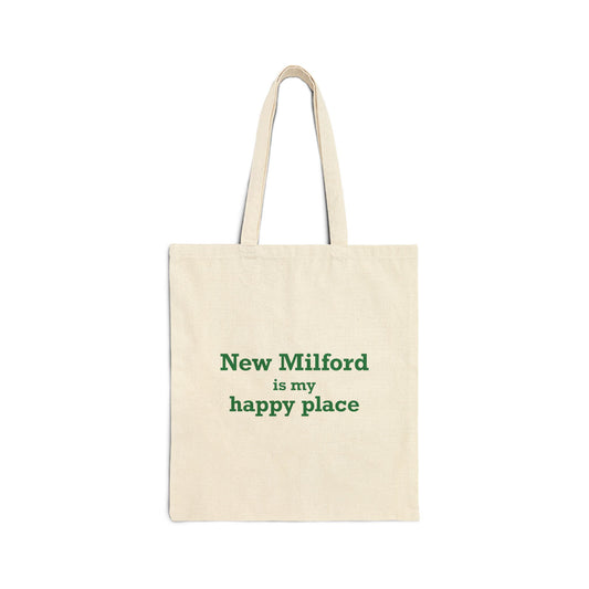 New Milford is My Happy Place Cotton Canvas Tote Bag