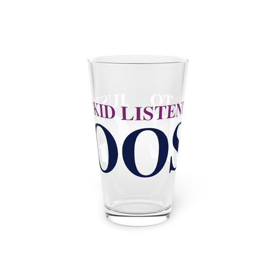 Just a kid listening to Goose - Blue & Purple Pint Glass, 16oz