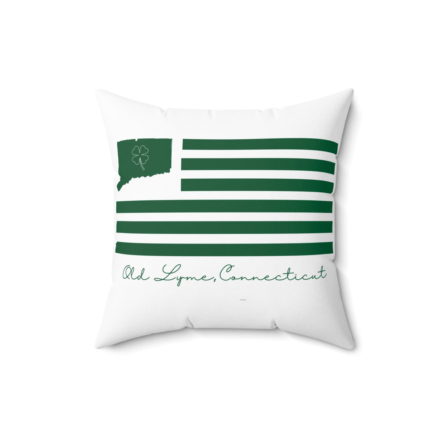 Old Lyme Connecticut St. Patrick’s Day Flag Spun Polyester Square Pillow