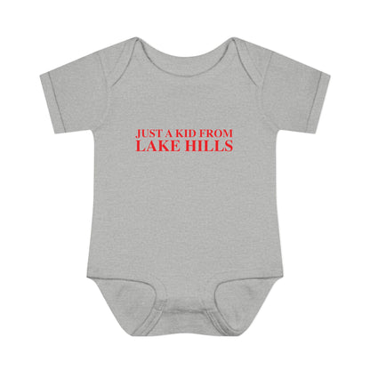 Just a kid from Lake Hills Infant Baby Rib Bodysuit