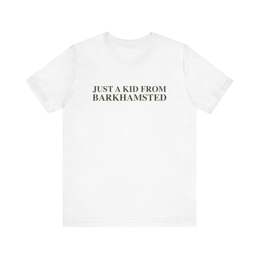Just a kid from Barkhamsted Unisex Jersey Short Sleeve T-Shirt