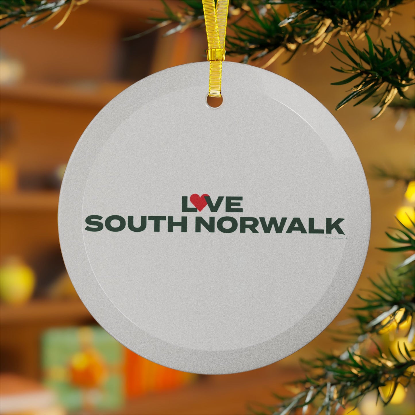 Love South Norwalk Glass Ornaments