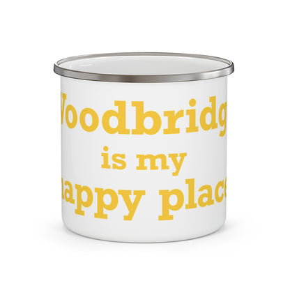 Woodbridge is My Happy Place Enamel Camping Mug