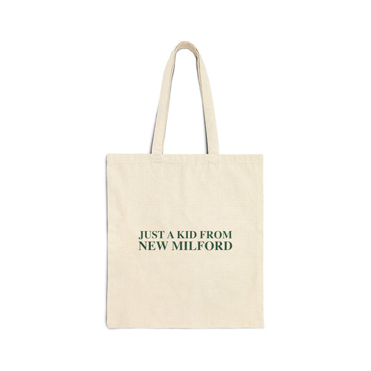 Just a kid from New Milford Cotton Canvas Tote Bag