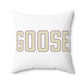 Goose Zip Code Cream & Purple Spun Polyester Square Pillow