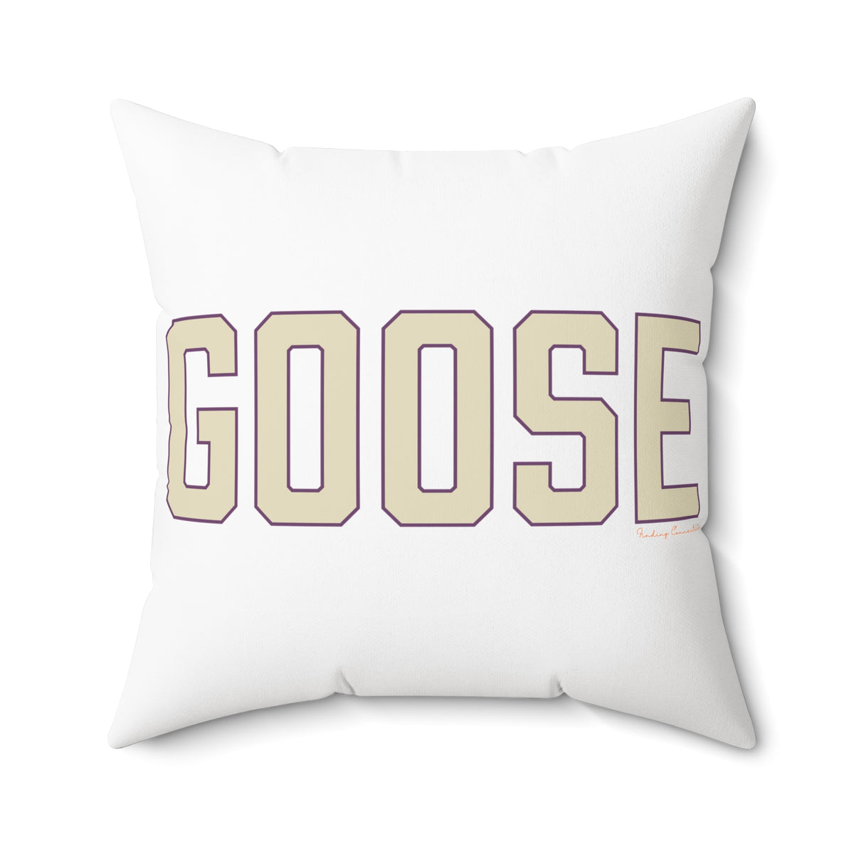 Goose Zip Code Cream & Purple Spun Polyester Square Pillow