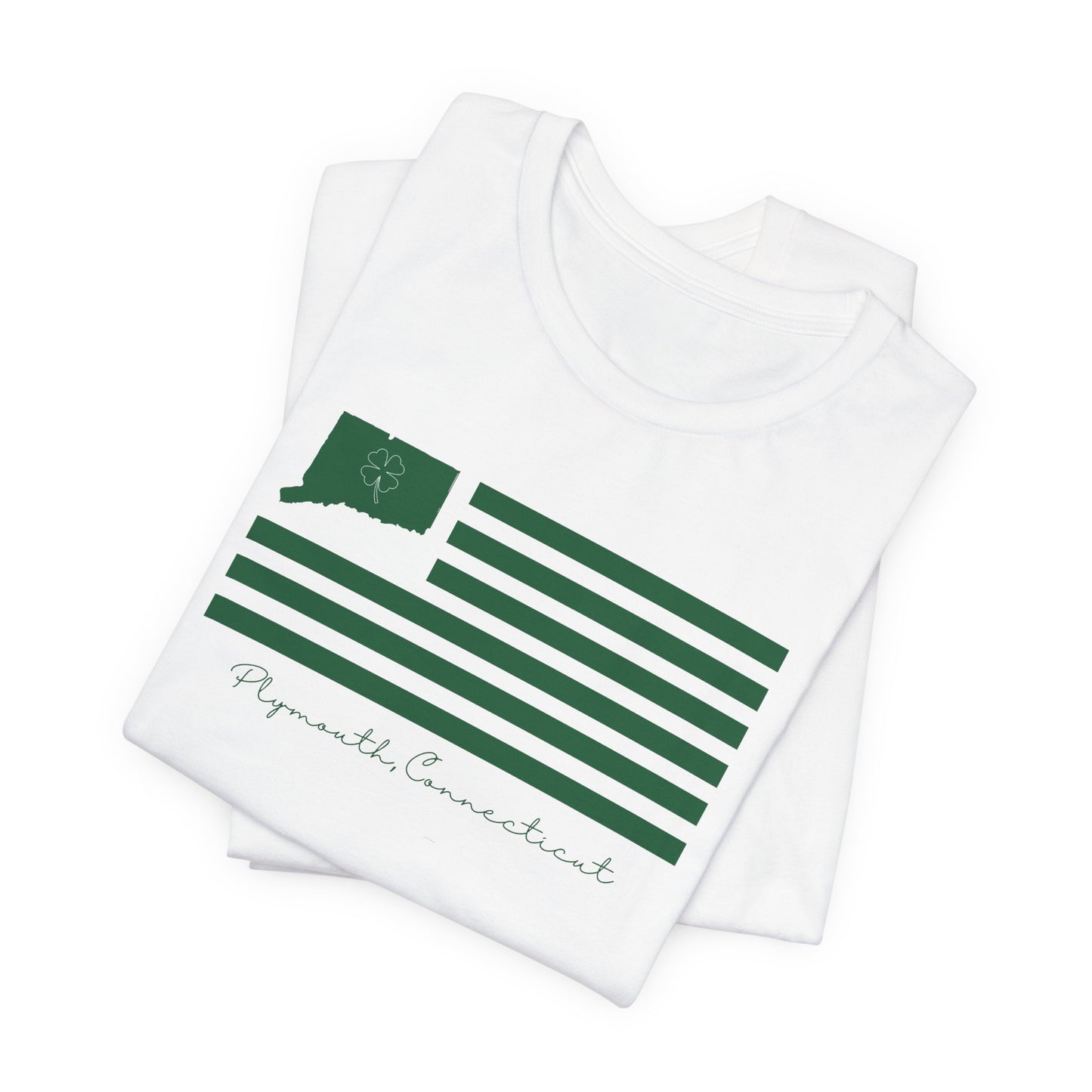 Plymouth Connecticut St. Patrick’s Day Flag Unisex Jersey Short Sleeve T-Shirt