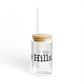 I Heart Lake Hills. Glass Can with Straw and Lid, 16oz