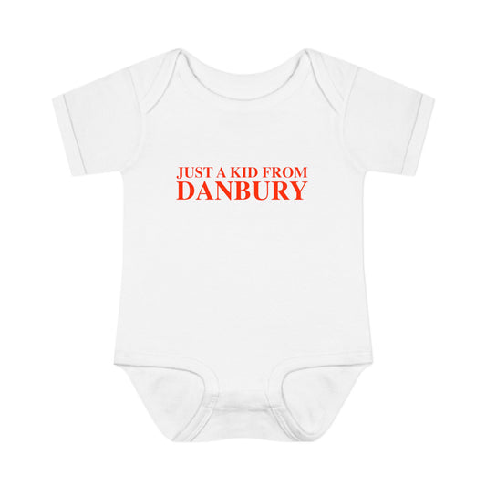 Just a kid from Danbury Infant Baby Rib Bodysuit