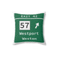 Vintage Merritt Parkway Exit 42 Sign  Spun Polyester Square Pillow