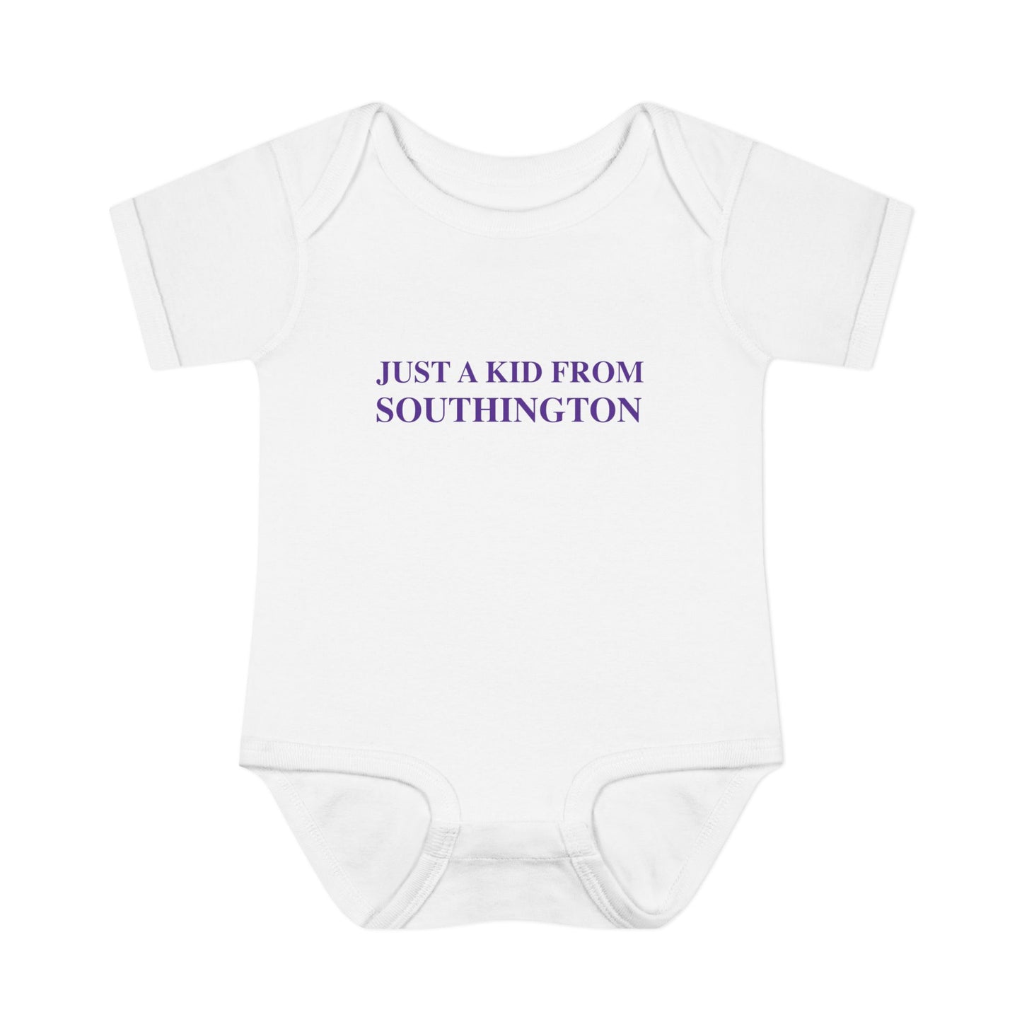 Just a kid from Southington Infant Baby Rib Bodysuit