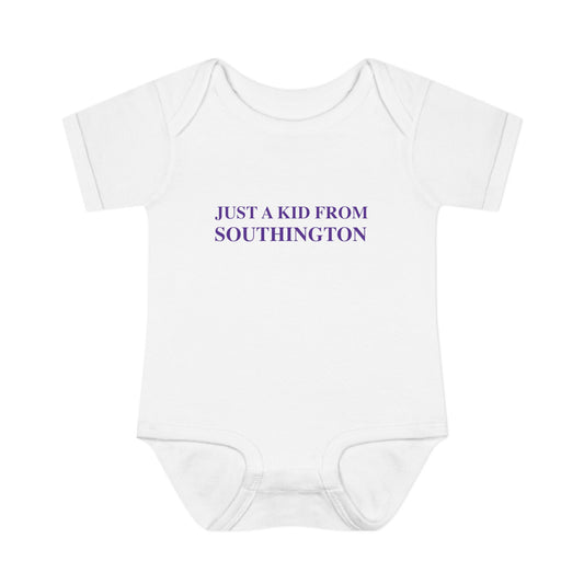 Just a kid from Southington Infant Baby Rib Bodysuit